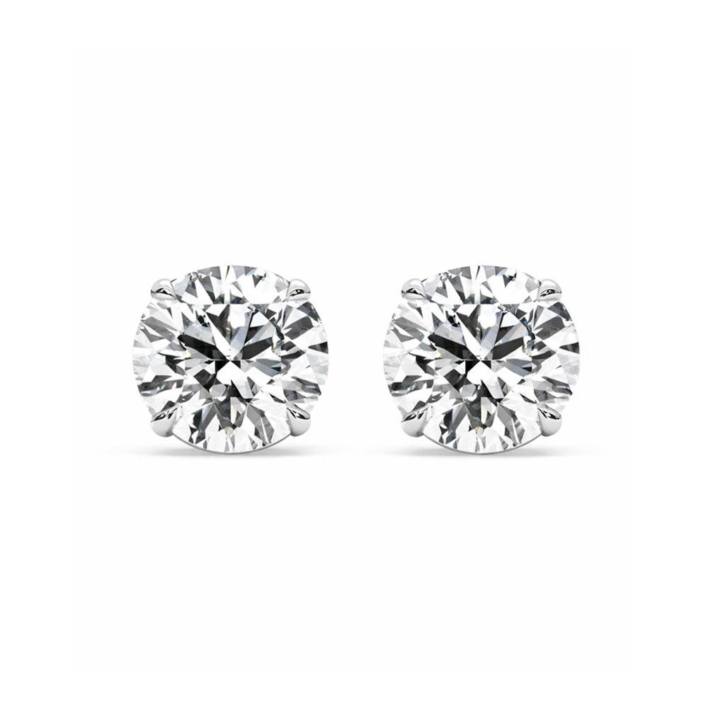 Ria Round Diamond Stud Earrings