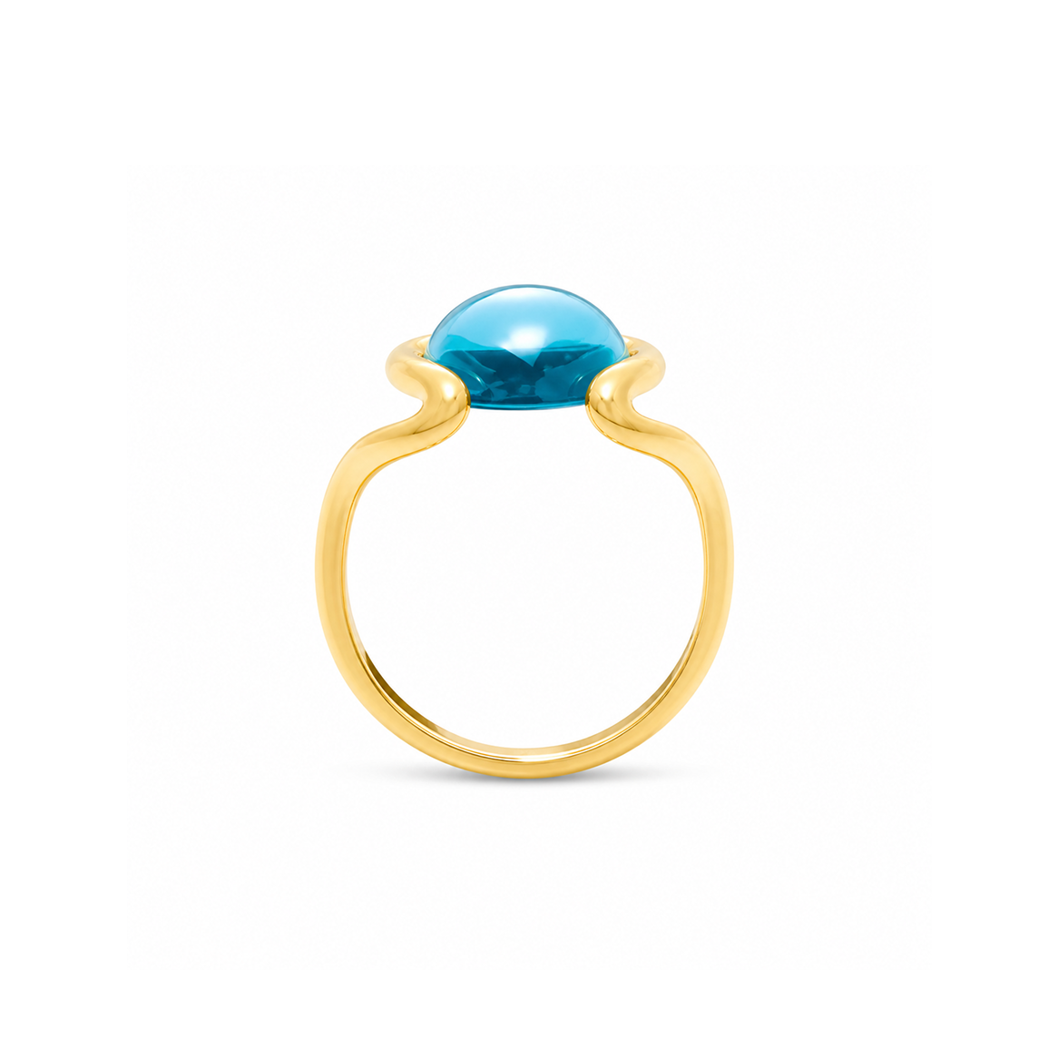 Sky Blue Topaz Open Wave Ring