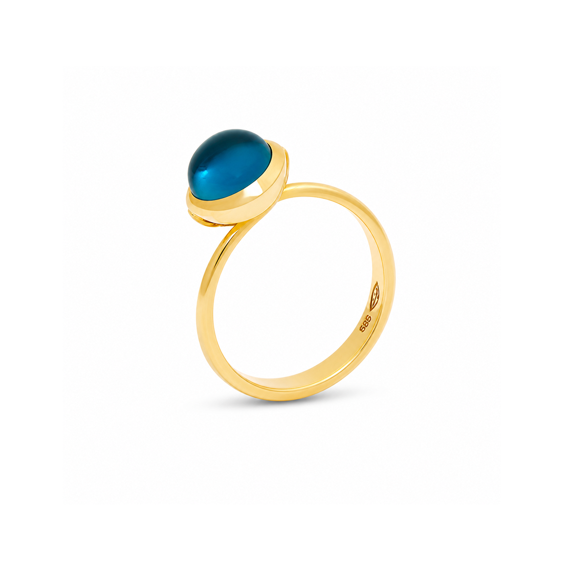 London Blue Topaz Small Sphere Ring