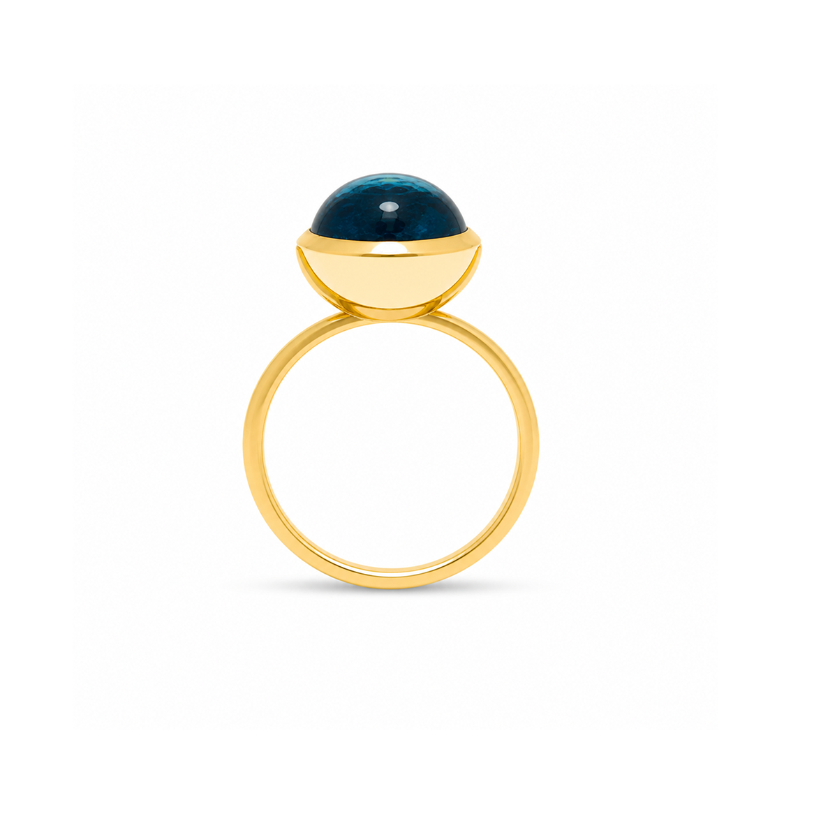 London Blue Topaz Small Sphere Ring