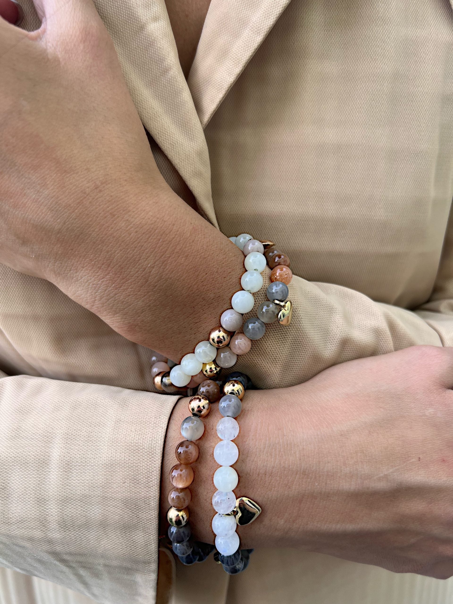 Brown Grey Moonstone Bracelet