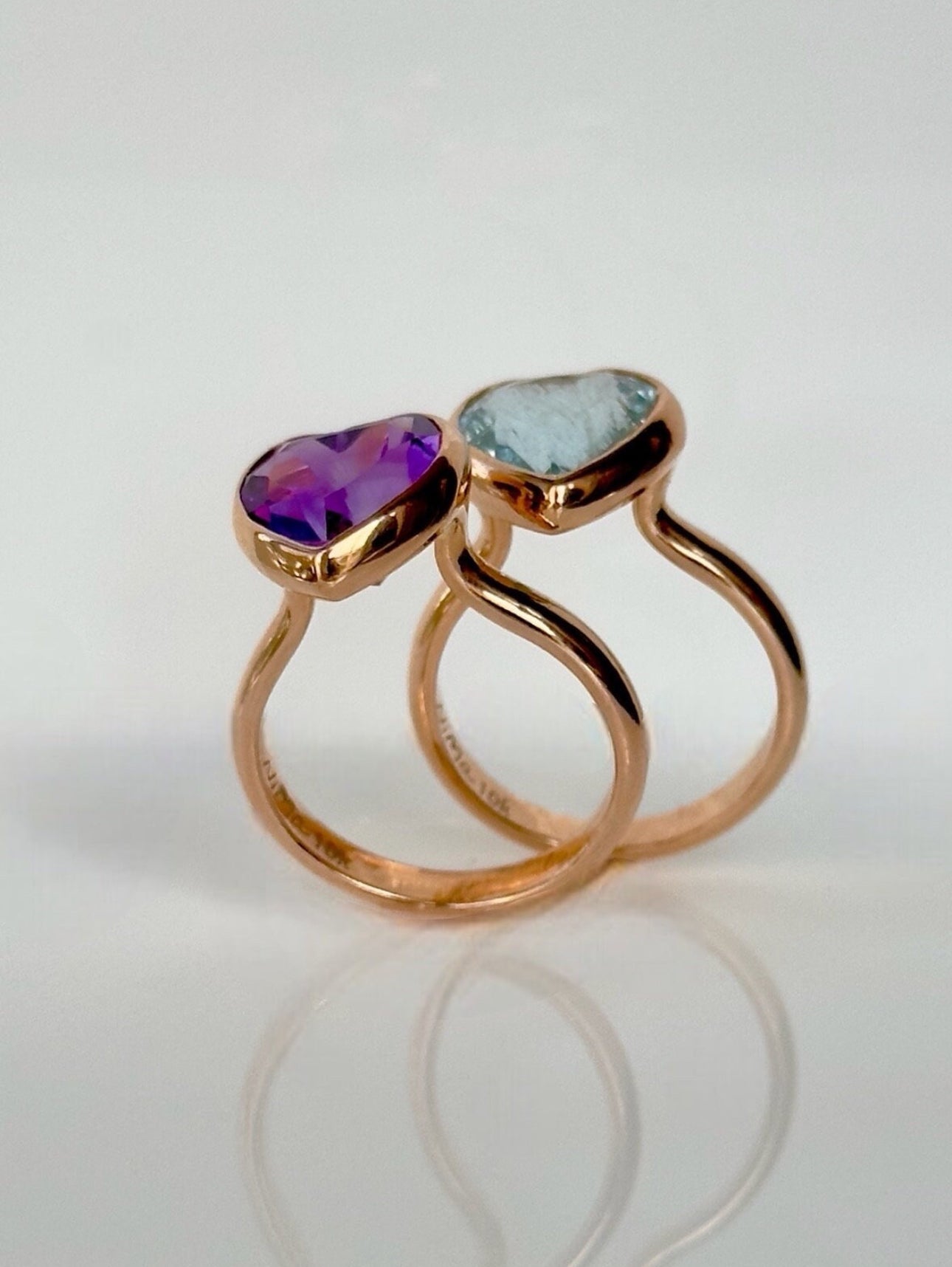 Aquamarine Medium Heart Ring