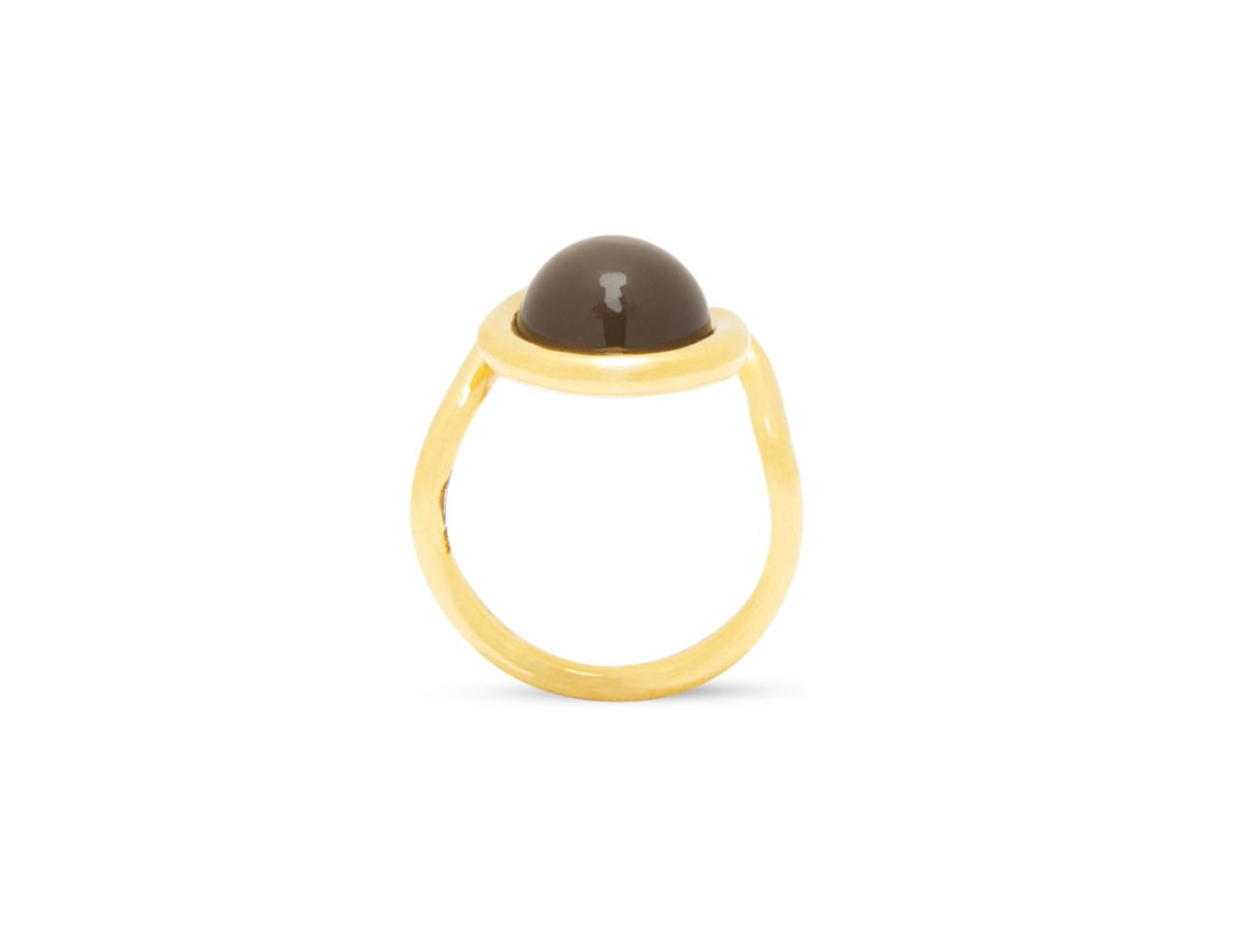 Grey Moonstone Open Wave Ring