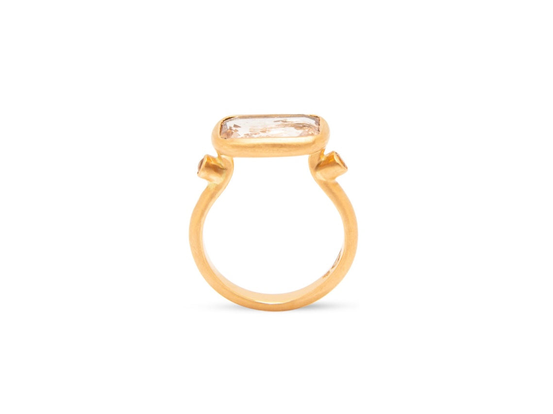 Simplicity Pink Morganite Garnet Ring
