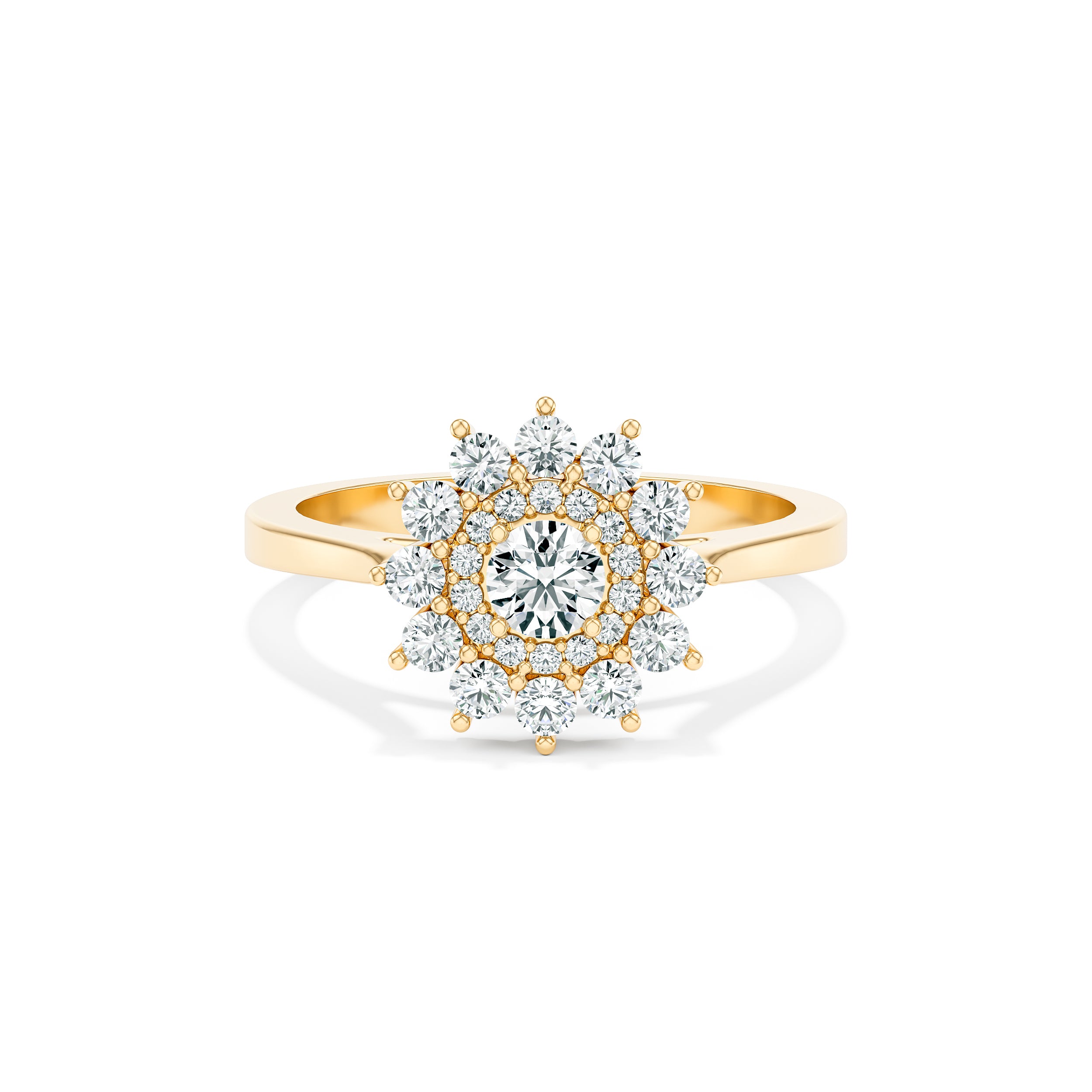 1.00 ct Round Solitare Snowflake Diamond Ring
