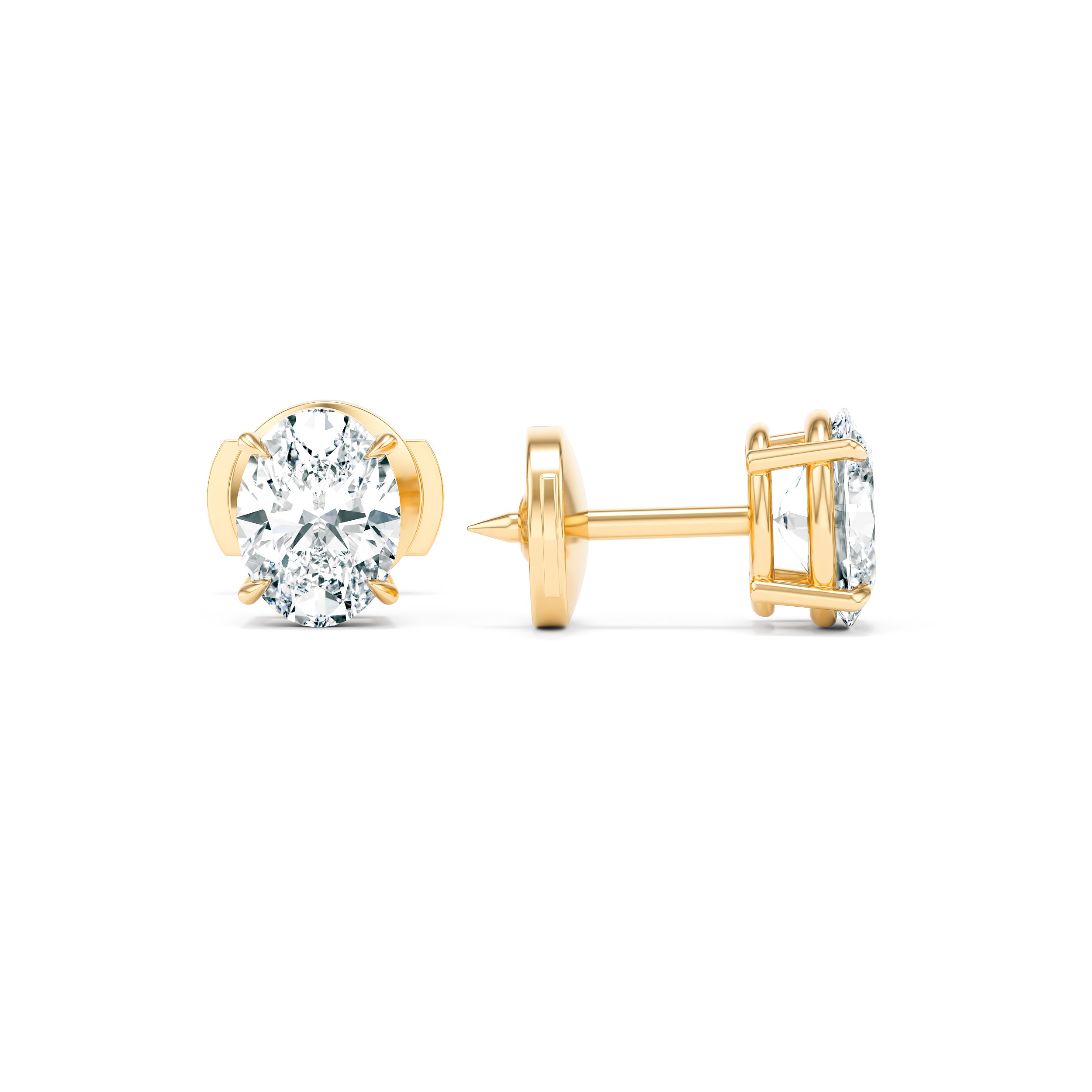 Olivia Oval Diamond Stud Earrings