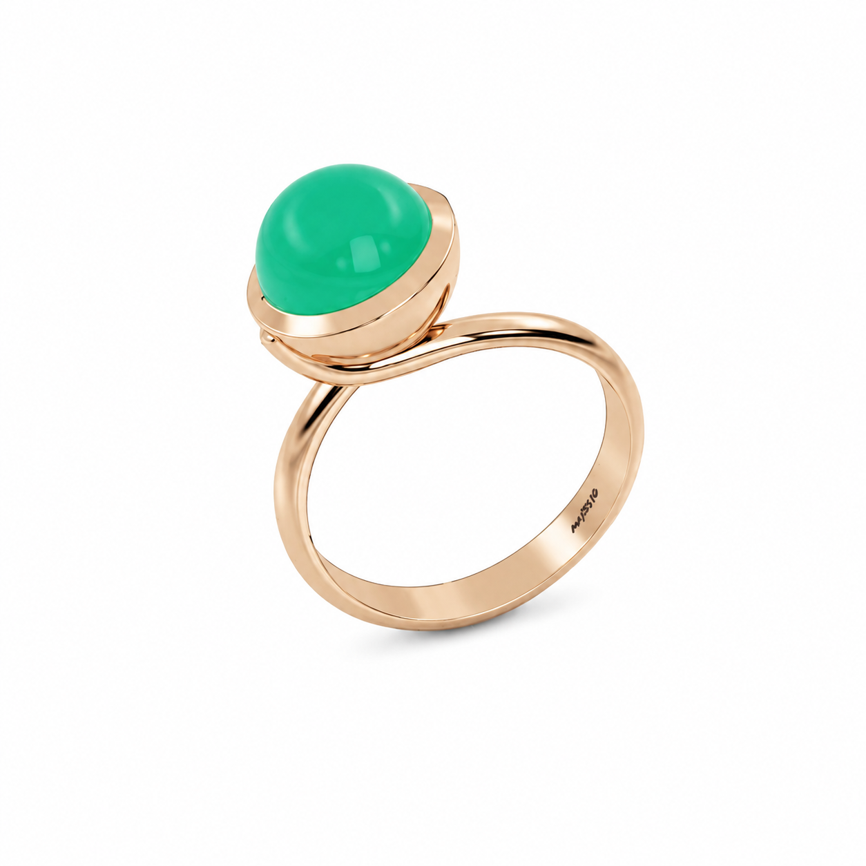 Apple Green Chrysoprase Small Sphere Ring
