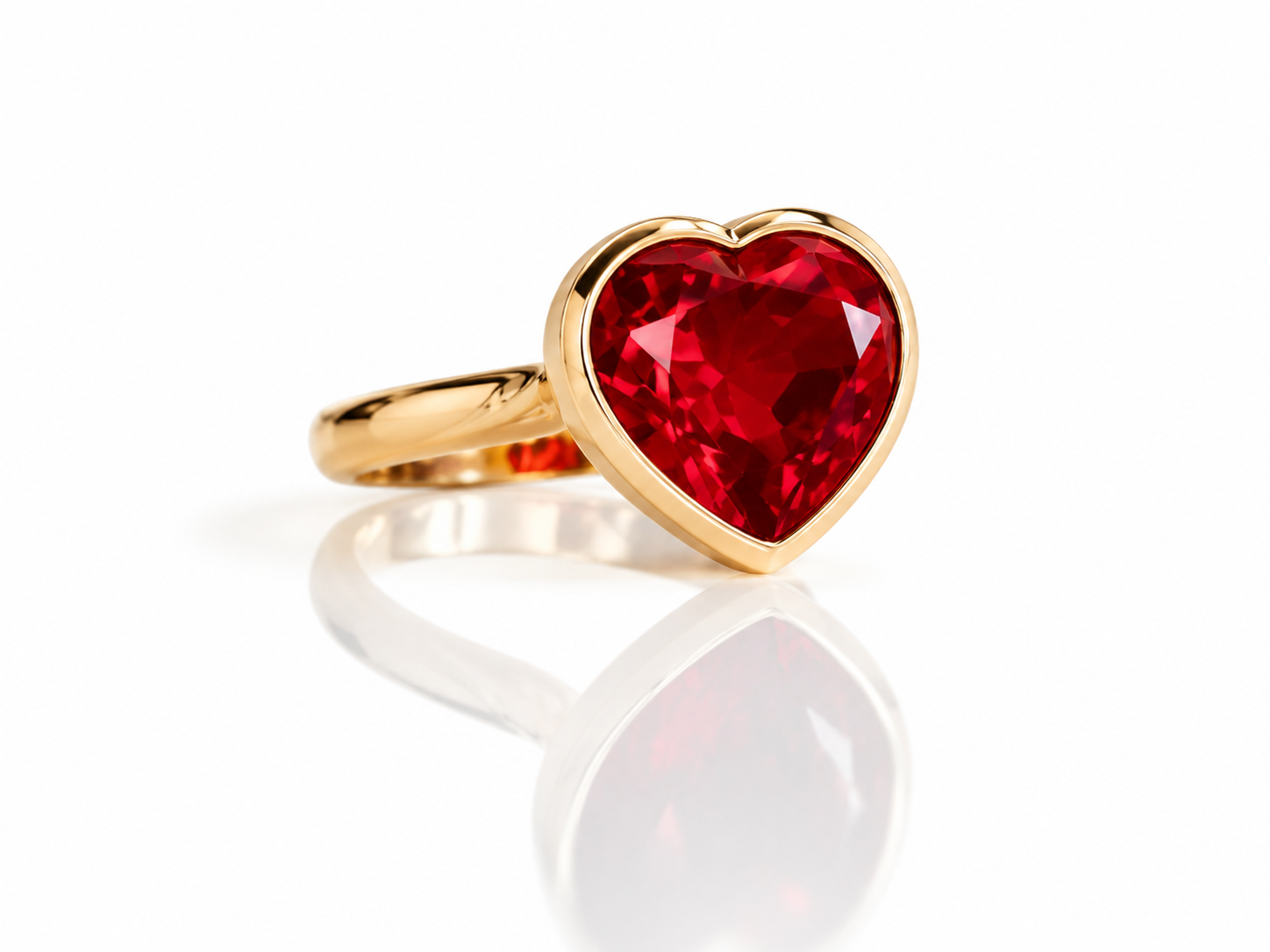 Simplicity Ruby Heart Ring