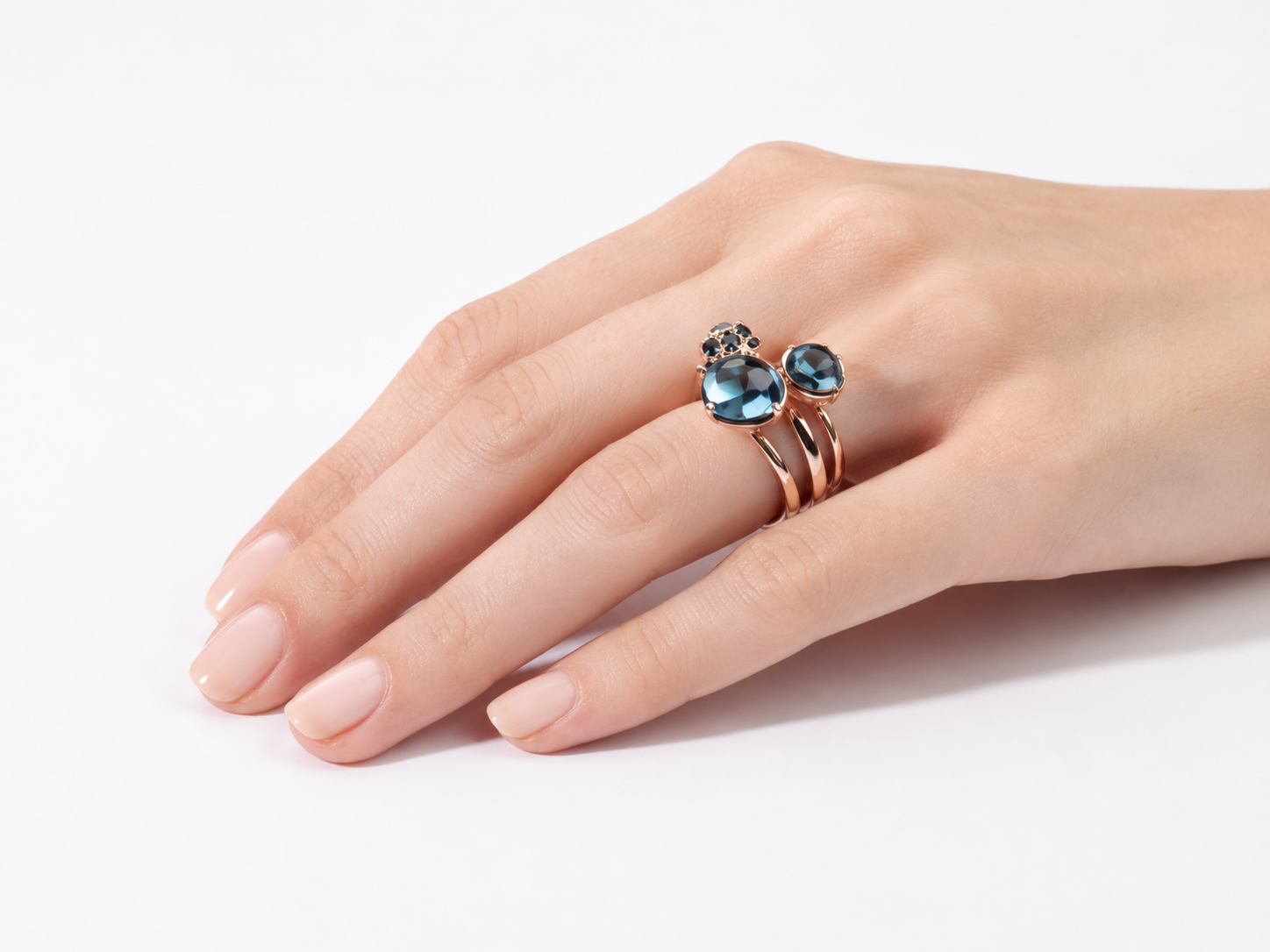 Blue Sapphires Small Sphere Ring