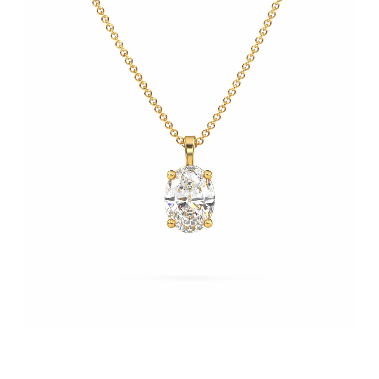 Olivia Oval Diamond Solitaire Pendant