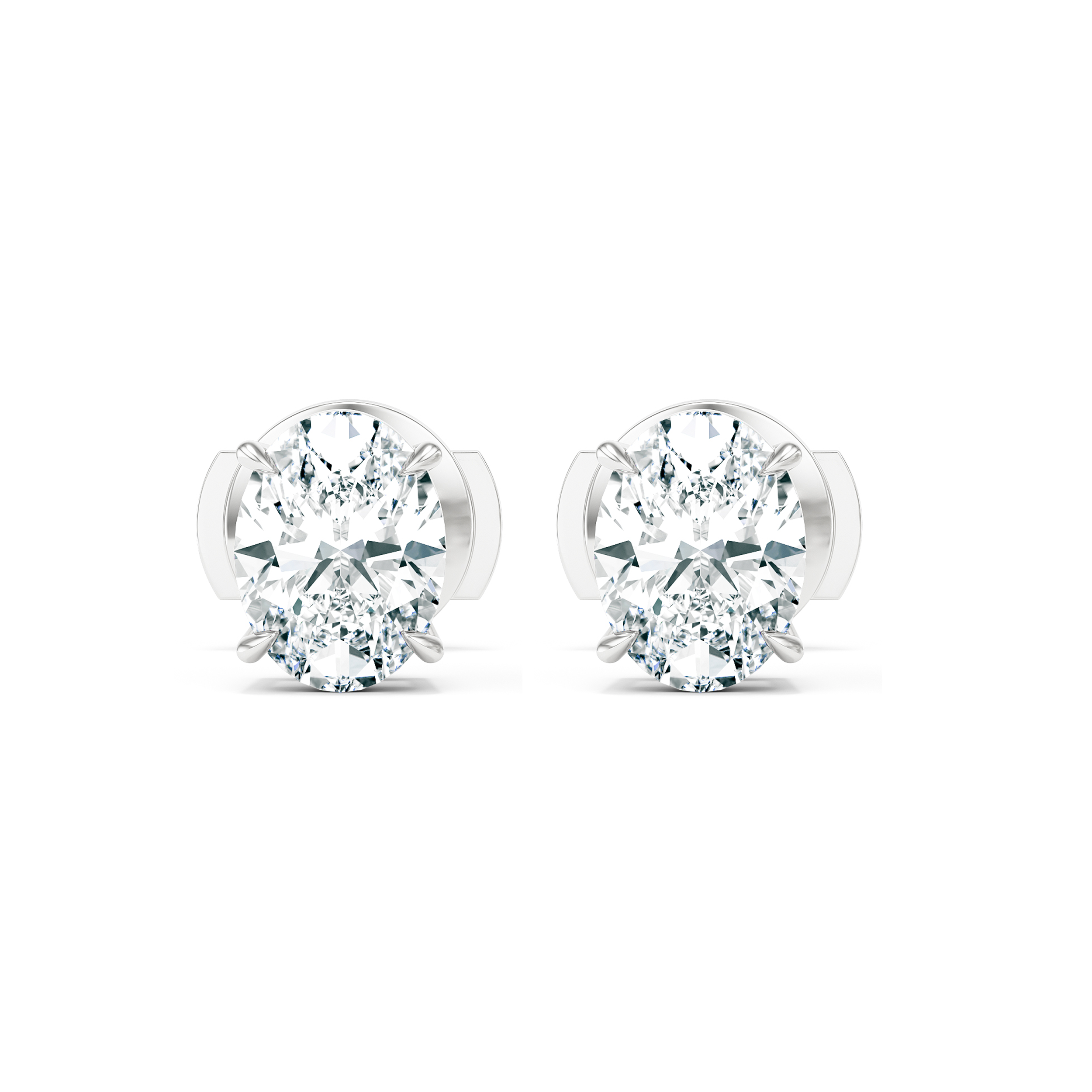 Olivia Oval Diamond Stud Earrings