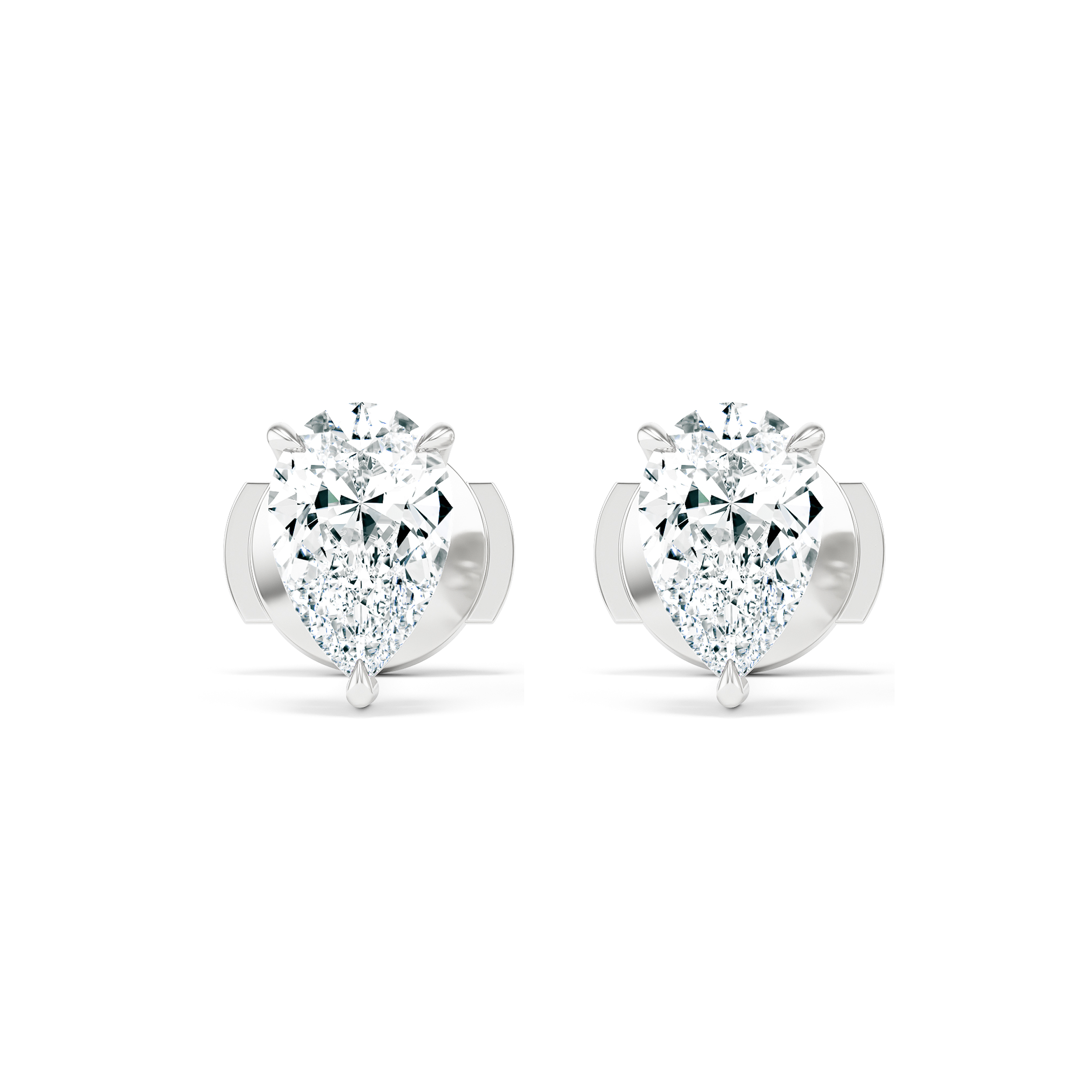 Paloma Pear Diamond Stud Earrings