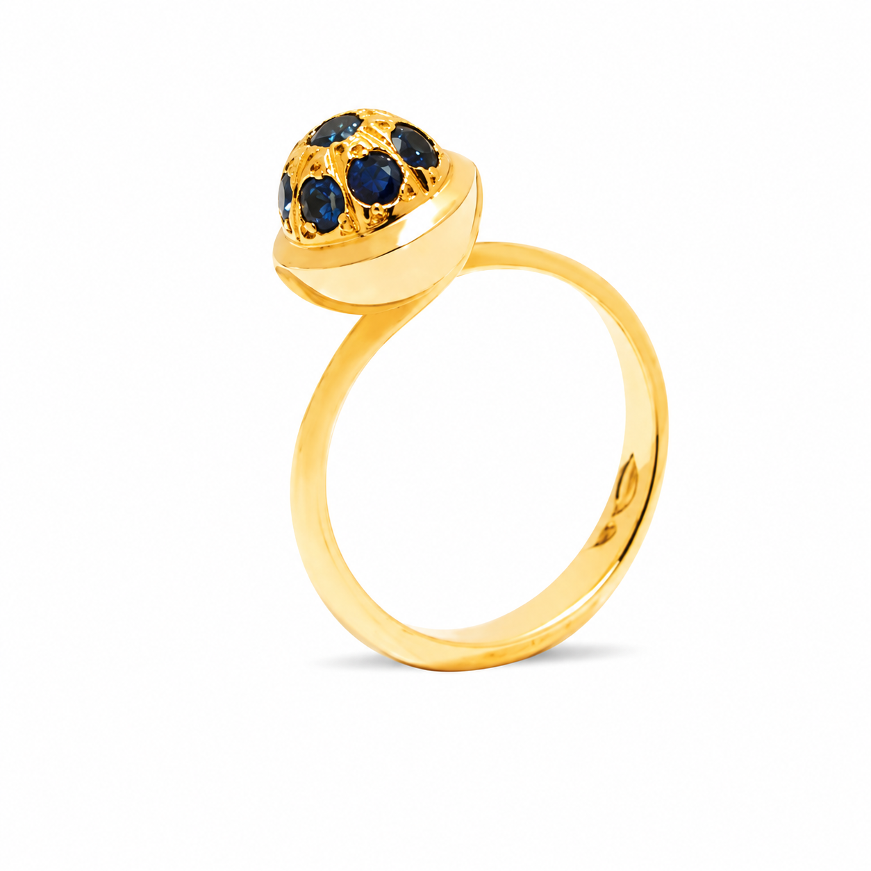 Blue Sapphires Small Sphere Ring