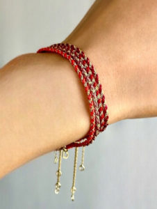 Moonwalk Silk Solid Gold Chain Woven Bracelet - Image 2