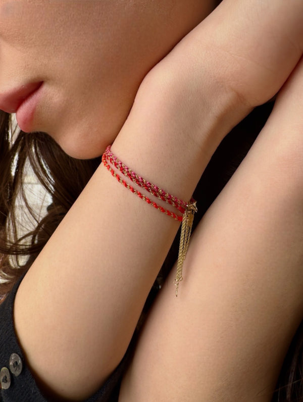 Moonwalk Silk Solid Gold Chain Woven Bracelet