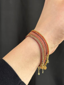 Sunrays Silk Solid Gold Chain Woven Bracelet - Image 3