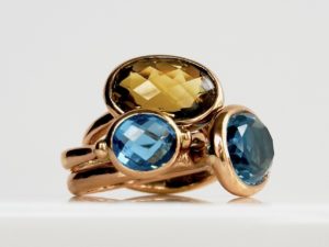 Checkerboard Sky Blue Topaz Ring - Image 4