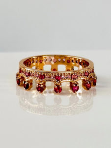 Pink Spinel Sapphires Crown Ring - Image 3