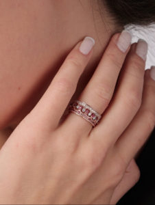 Pink Spinel Sapphires Crown Ring - Image 4