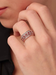 Pink Spinel Sapphires Crown Ring - Image 5