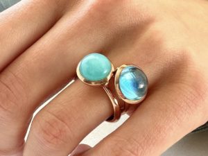 Sky Blue Topaz Large Sphere Ring - Image 5