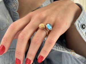 Sky Blue Topaz Large Sphere Ring - Image 8