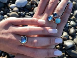 Sky Blue Topaz Large Sphere Ring - Image 9