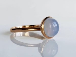 Blue Chalcedony Large Sphere Ring - Image 2