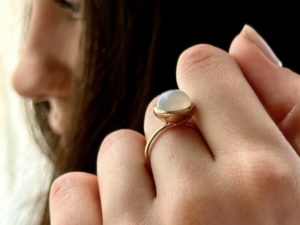 Blue Chalcedony Large Sphere Ring - Image 8