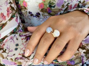 Rainbow Moonstone Large Sphere Ring - Image 9