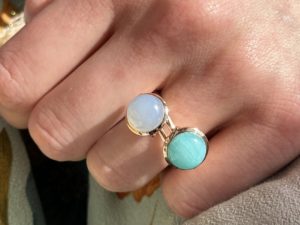 Blue Chalcedony Large Sphere Ring - Image 11