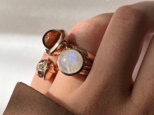 Rainbow Moonstone Large Sphere Ring - Image 4