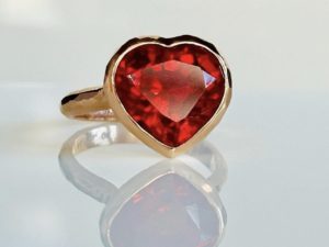 Simplicity Ruby Heart Ring - Image 4