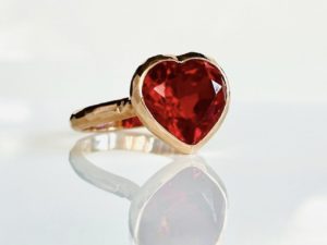 Simplicity Ruby Heart Ring - Image 3