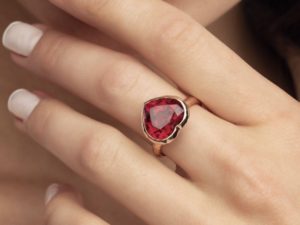 Simplicity Ruby Heart Ring - Image 6