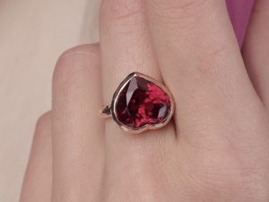 Simplicity Ruby Heart Ring - Image 9