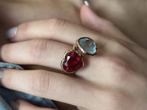 Simplicity Ruby Heart Ring - Image 10