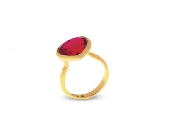 Simplicity Ruby Heart Ring