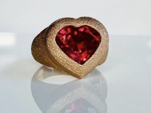 Ruby Heart Signet Ring - Image 3