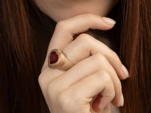 Ruby Heart Signet Ring - Image 5