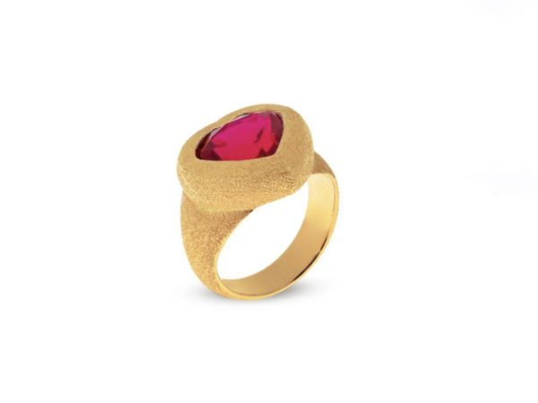 Ruby Heart Signet Ring