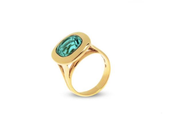 Cushion Paraiba Tourmaline Ring