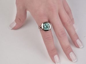 Cushion Paraiba Tourmaline Ring - Image 12