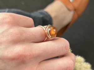 Hessonite Garnet Large Sphere Ring - Image 8