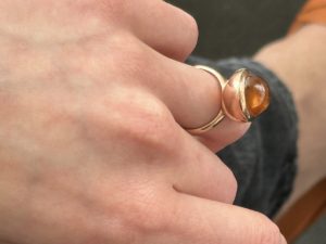 Hessonite Garnet Large Sphere Ring - Image 9