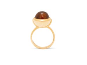 Hessonite Garnet Large Sphere Ring - Image 2