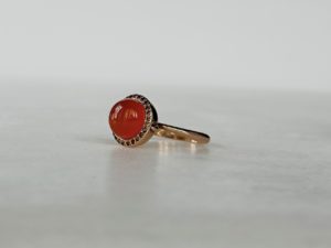 Carnelian Cognac Diamonds Ring - Image 4