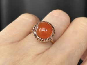 Carnelian Cognac Diamonds Ring - Image 6