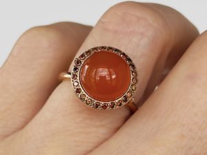 Carnelian Cognac Diamonds Ring - Image 7