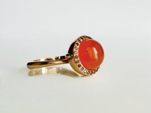 Carnelian Cognac Diamonds Ring - Image 11